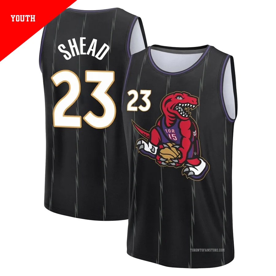 Youth Toronto Raptors Jamal Shead ＃23 2024/25 Black Fast Break City Edition Jersey