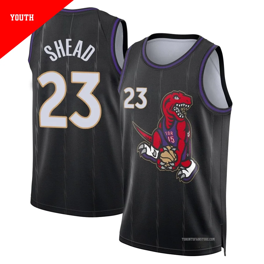 Youth Toronto Raptors Jamal Shead ＃23 2024/25 Swingman Black City Edition Jersey