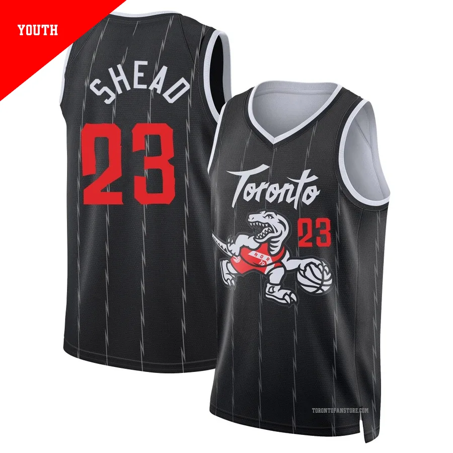Youth Toronto Raptors Jamal Shead ＃23 2025/26 Swingman Black City Edition Jersey