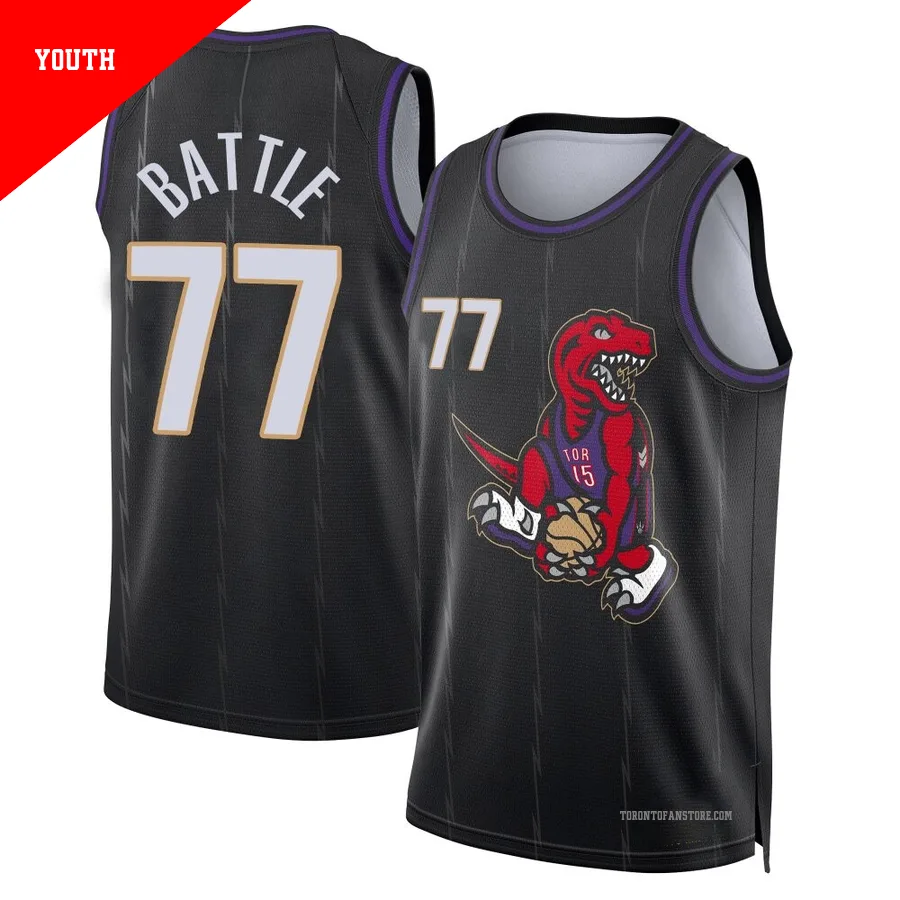 Youth Toronto Raptors Jamison Battle ＃77 2024/25 Swingman Black City Edition Jersey