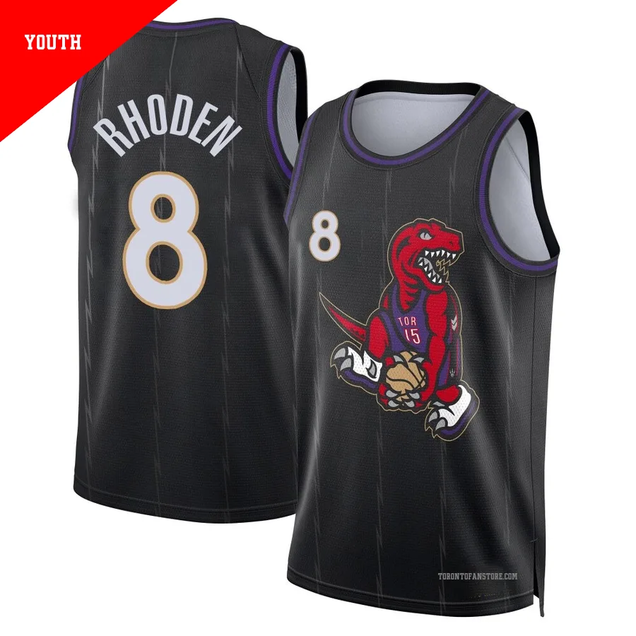 Youth Toronto Raptors Jared Rhoden ＃8 2024/25 Swingman Black City Edition Jersey