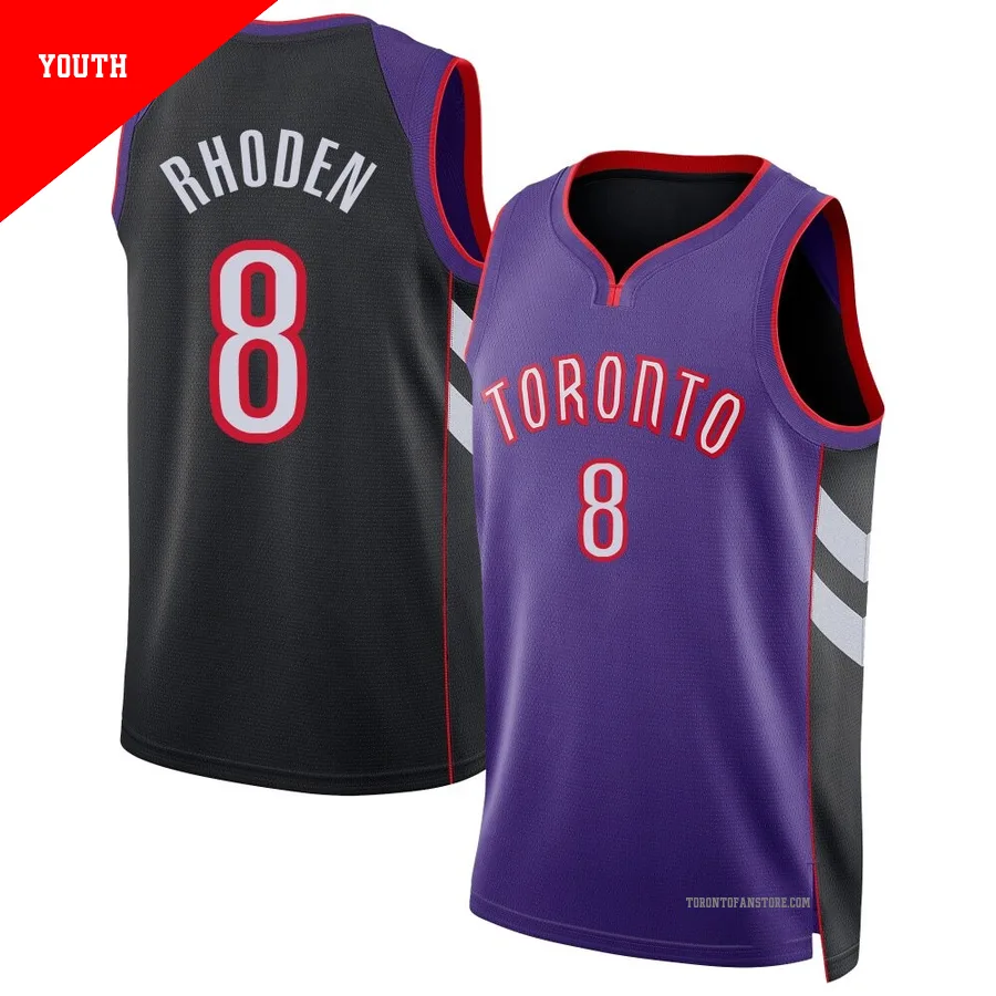 Youth Toronto Raptors Jared Rhoden ＃8 2024/25 Swingman Purple Classic Edition Jersey