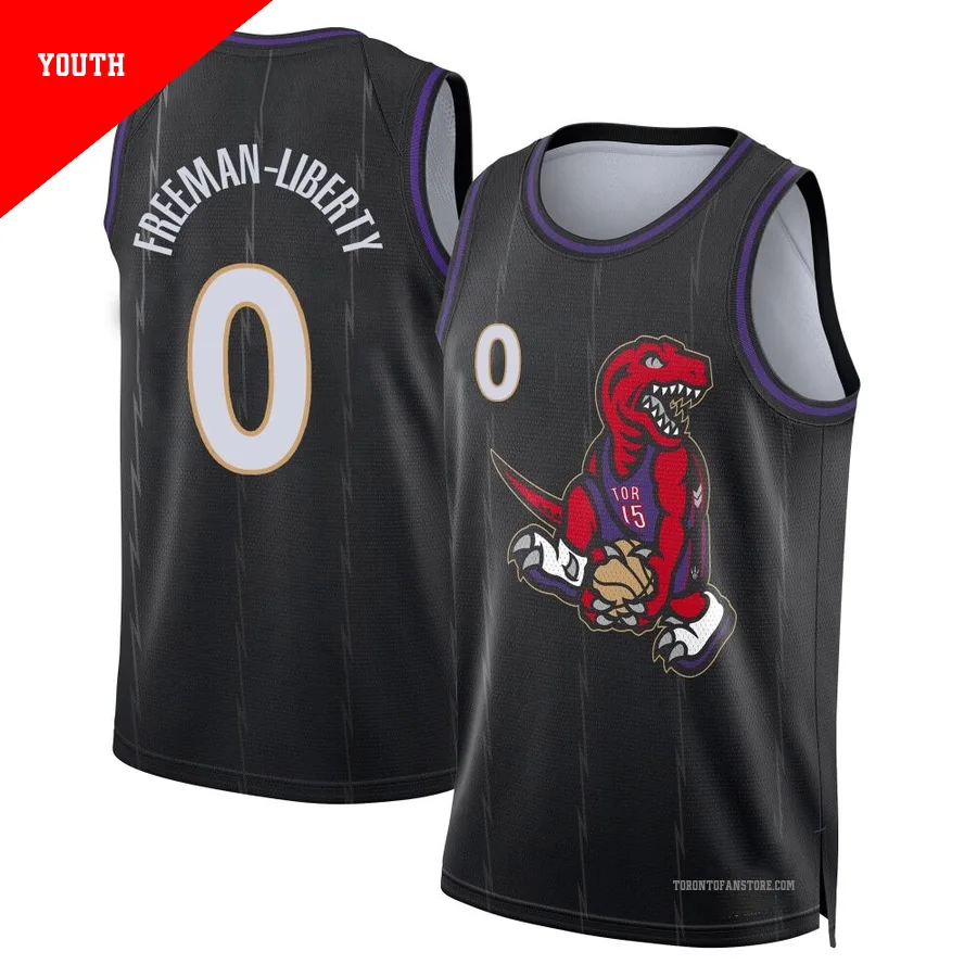 Youth Toronto Raptors Javon Freeman-Liberty ＃0 2024/25 Swingman Black City Edition Jersey