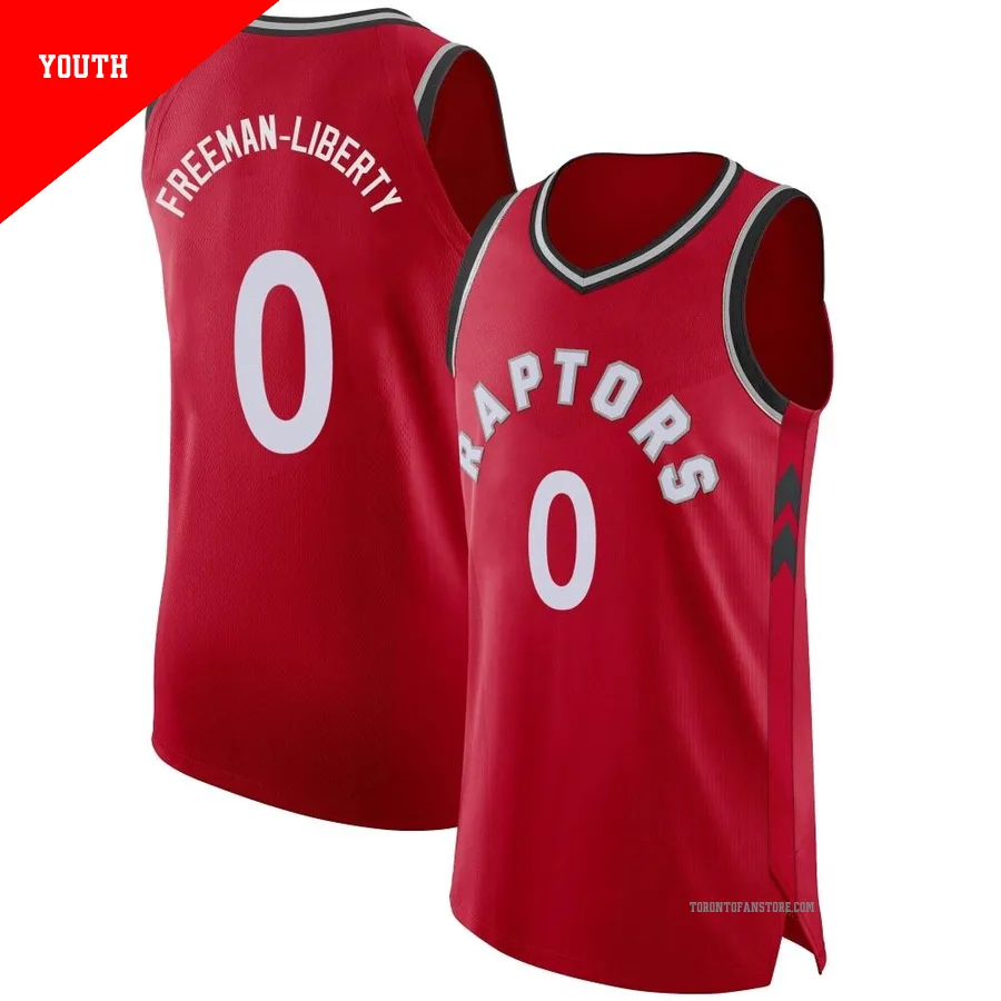 Youth Toronto Raptors Javon Freeman-Liberty ＃0 Red Authentic Jersey - Icon Edition