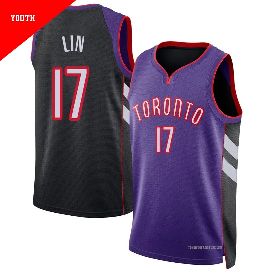 Youth Toronto Raptors Jeremy Lin ＃17 2024/25 Swingman Purple Classic Edition Jersey