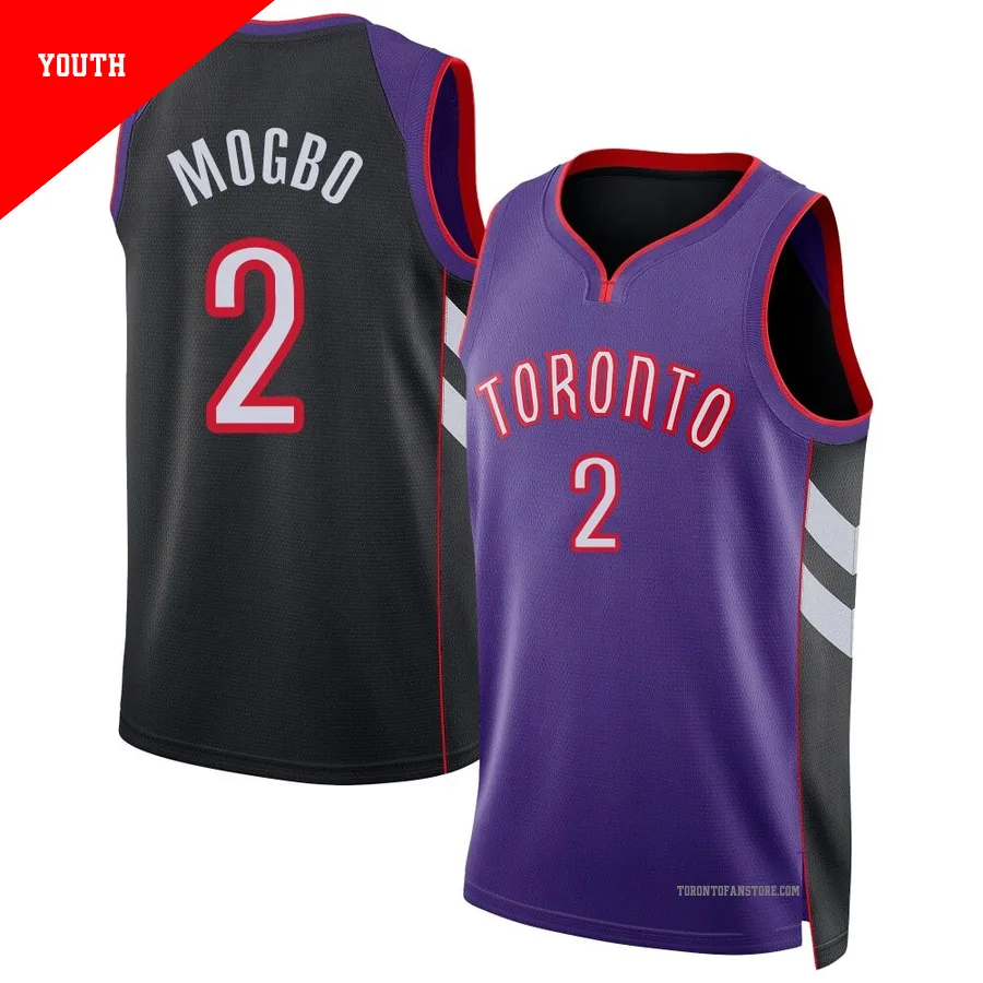 Youth Toronto Raptors Jonathan Mogbo ＃2 2024/25 Swingman Purple Classic Edition Jersey