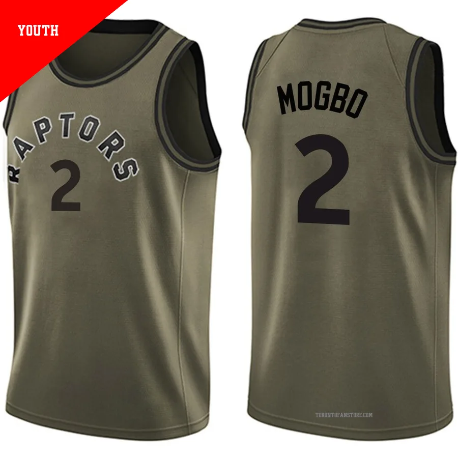 Youth Toronto Raptors Jonathan Mogbo ＃2 Green Swingman Salute to Service Jersey