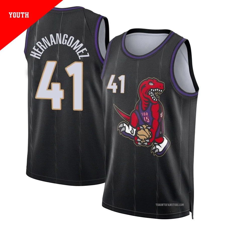 Youth Toronto Raptors Juancho Hernangomez ＃41 2024/25 Swingman Black City Edition Jersey