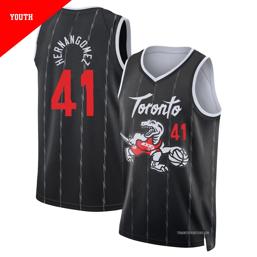 Youth Toronto Raptors Juancho Hernangomez ＃41 2025/26 Swingman Black City Edition Jersey