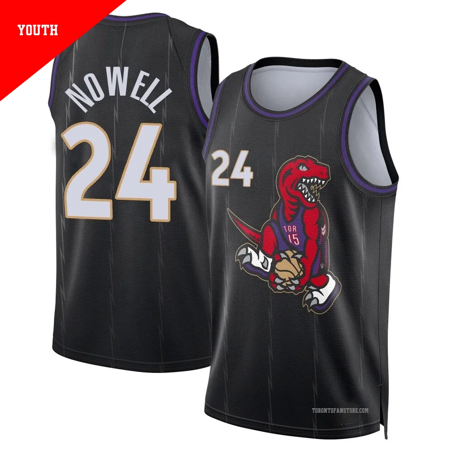 Youth Toronto Raptors Markquis Nowell ＃24 2024/25 Swingman Black City Edition Jersey