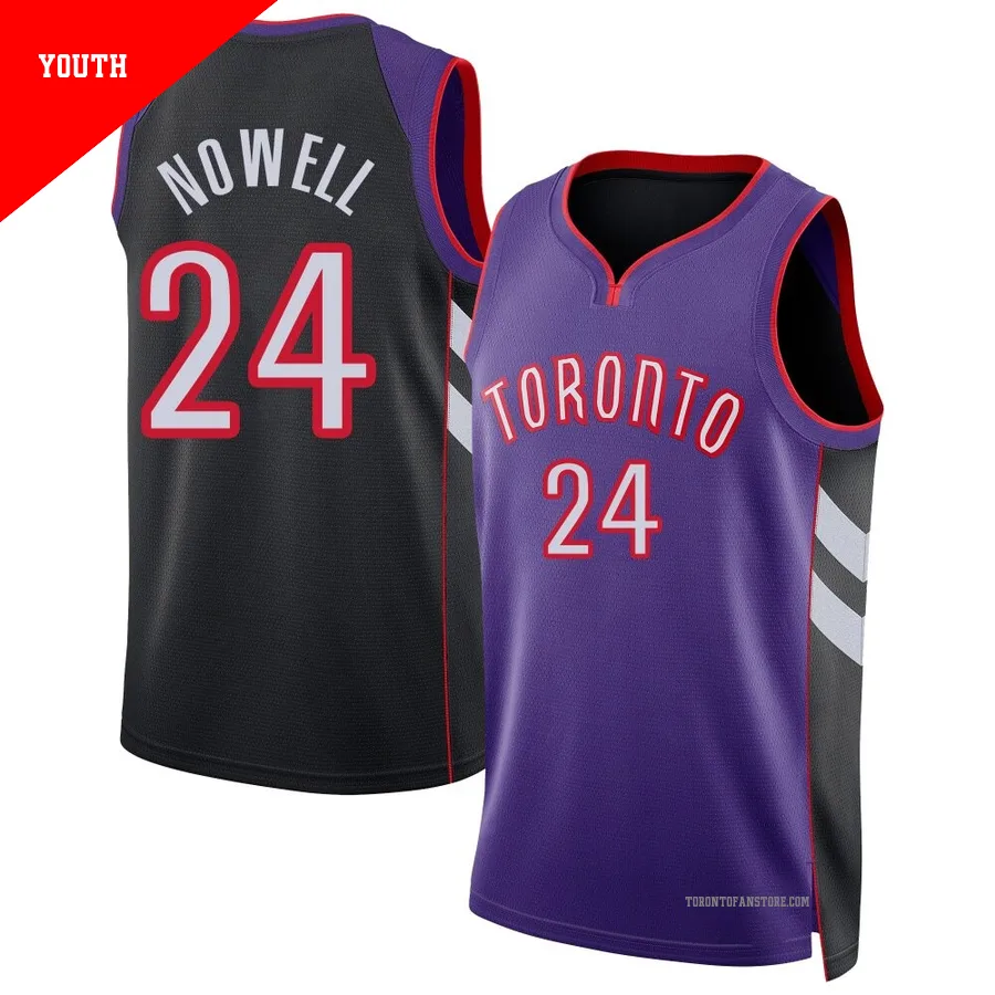 Youth Toronto Raptors Markquis Nowell ＃24 2024/25 Swingman Purple Classic Edition Jersey