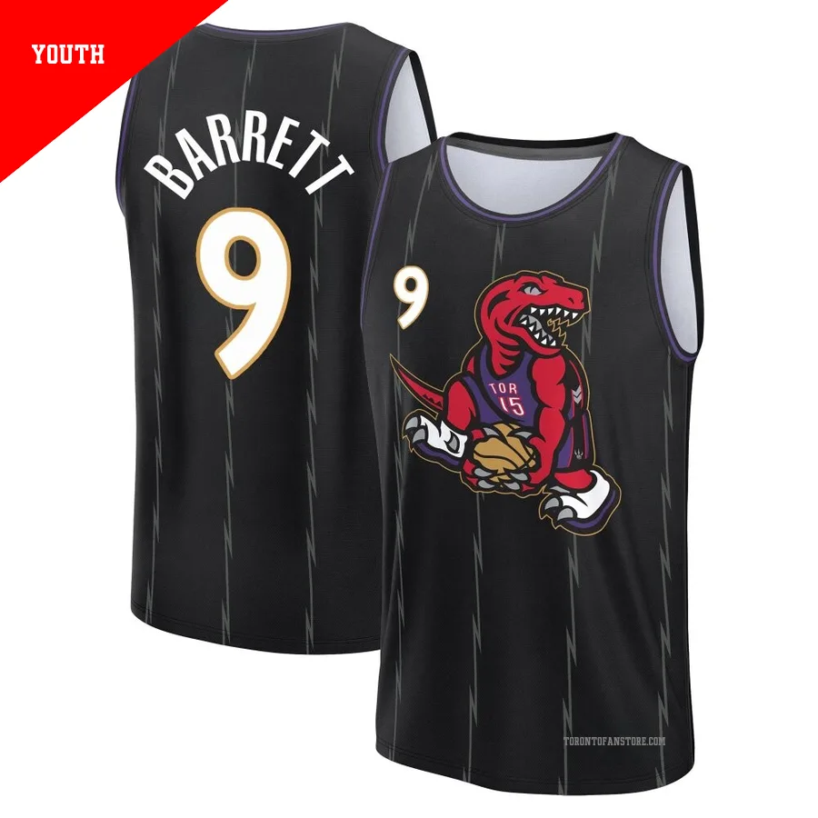 Youth Toronto Raptors RJ Barrett ＃9 2024/25 Black Fast Break City Edition Jersey