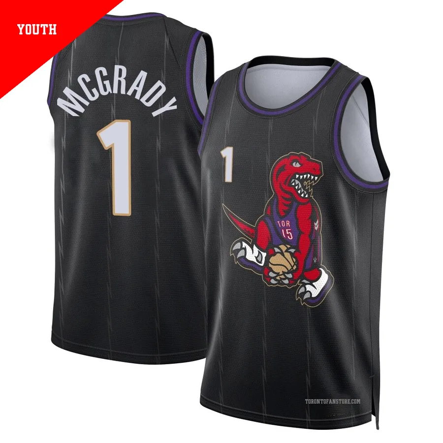 Youth Toronto Raptors Tracy McGrady ＃1 2024/25 Swingman Black City Edition Jersey