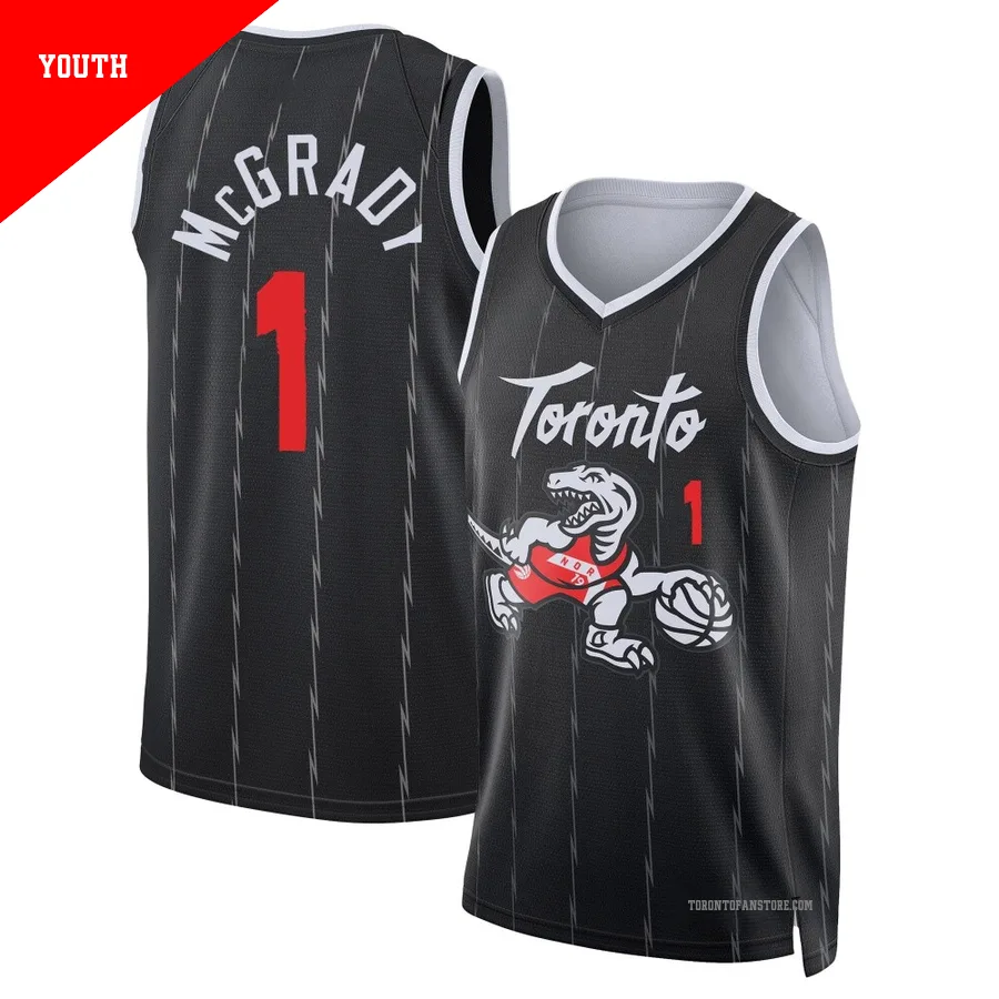 Youth Toronto Raptors Tracy McGrady ＃1 2025/26 Swingman Black City Edition Jersey