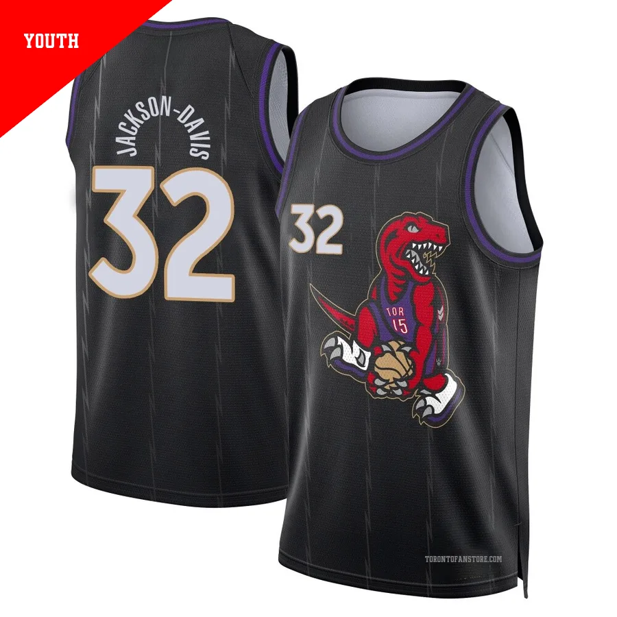 Youth Toronto Raptors Trayce Jackson-Davis ＃32 2024/25 Swingman Black City Edition Jersey