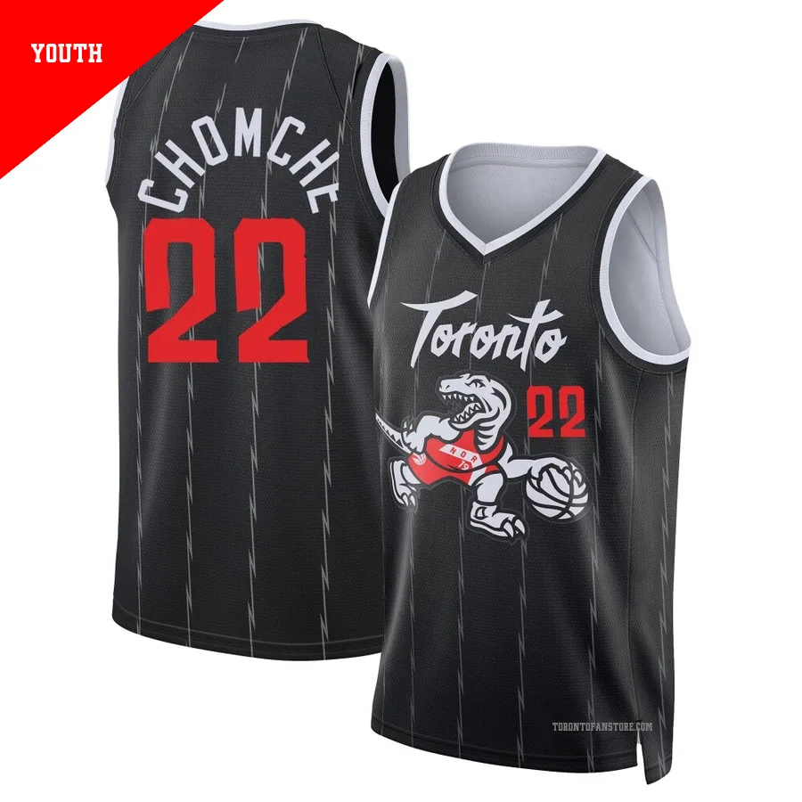 Youth Toronto Raptors Ulrich Chomche ＃22 2025/26 Swingman Black City Edition Jersey