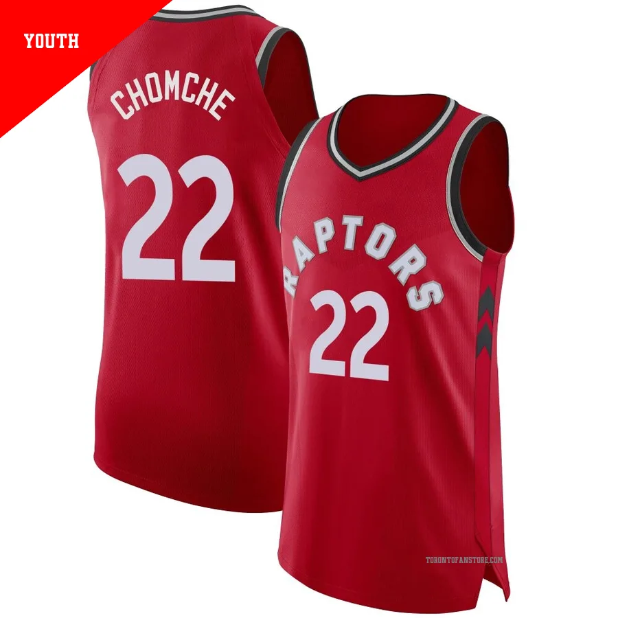 Youth Toronto Raptors Ulrich Chomche ＃22 Red Authentic Jersey - Icon Edition